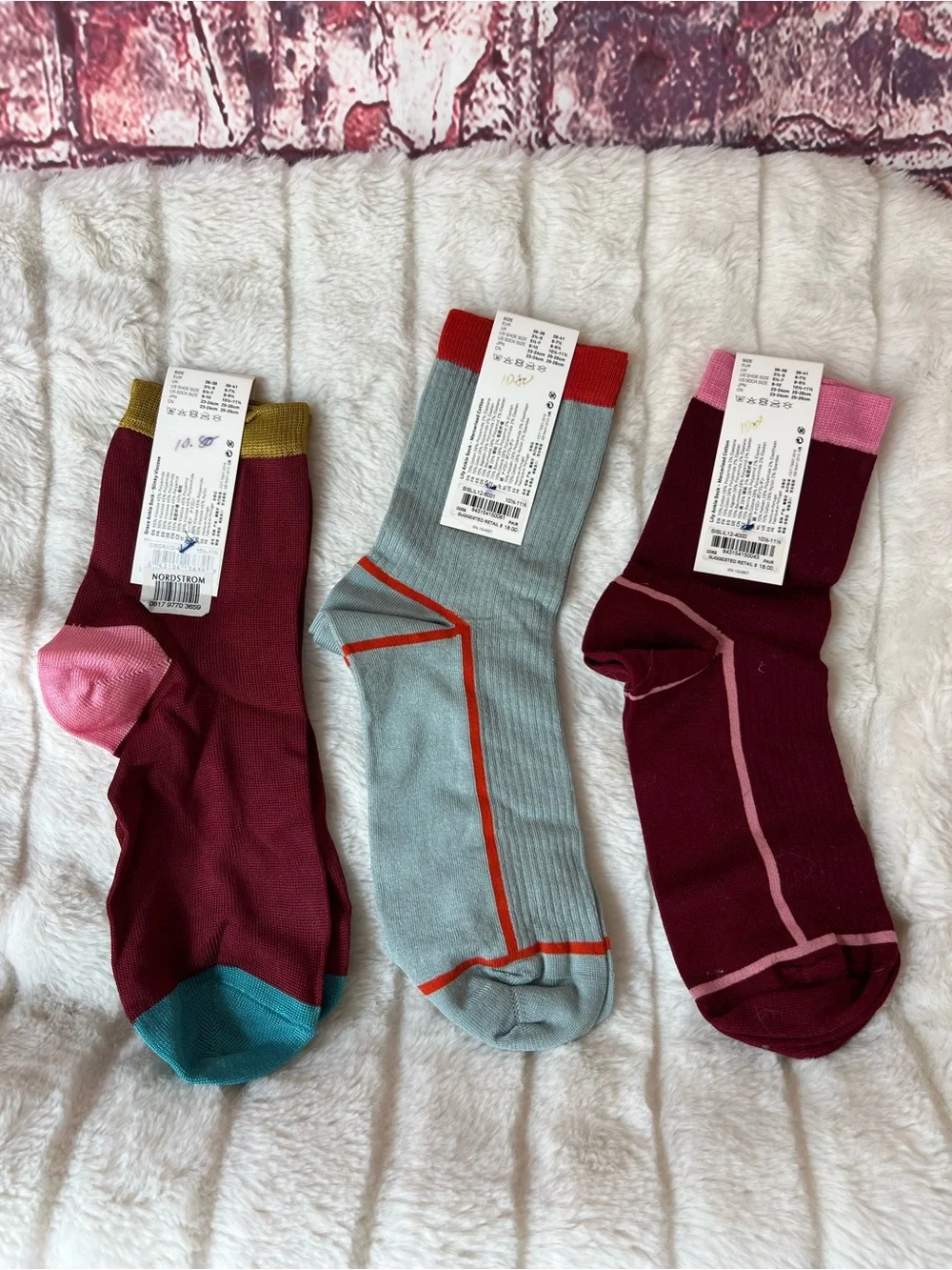 Hysteria by Happy Socks Grace Lily Ankle Socks Lot of 3 NWT Size 39-41